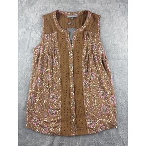 Daniel Rainn Floral Sleeveless Blouse White Women's Size PXS